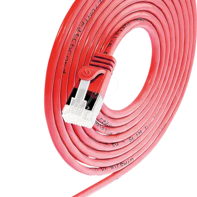 SLIM Cavo patch: U/FTP, 1m, rosso C6A, LSOH, jack non infrangibile, 3,8 mm 