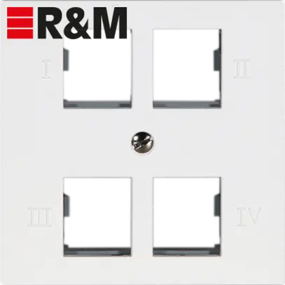 Prise de raccordement R&M 4×RJ45 spécial pour cat.5/6 blanc 