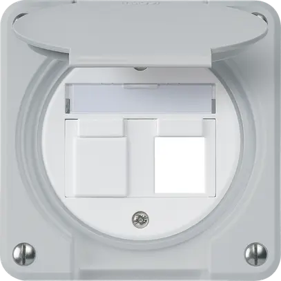 Kit di montaggio INC robusto IP55 piatto grigio per 2×Keystone per combinazione 