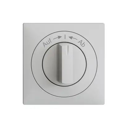 Kit front. EDIZIOdue Auf->I<-Ab 60×60mm grigio chiaro per interr.rot. 