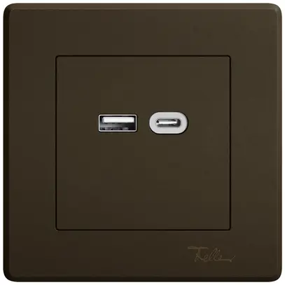 UP-USB-Ladesteckdose EDIZIO.liv SNAPFIX® 230VAC 18W 1×USB Typ A 1×USB Typ C br 