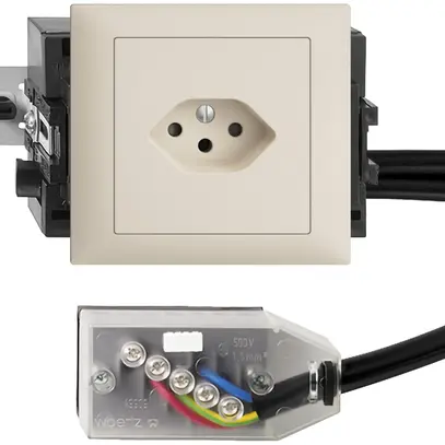 Presa INS EDIZIOdue T13 L2 crema 49…69mm per cavo piatto Technofil 