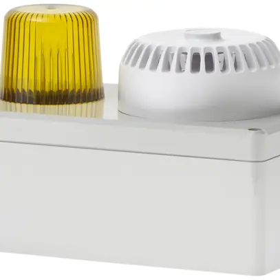 Lampada flash Hugentobler tipo 110 con sirena 24VAC 5Ws giallo 