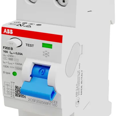 Interrupteur différentiel proM compact 1PN type B, 16A 30mA 2UM légèr.retardé 