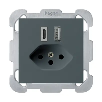 Prise de charge USB ENC kallysto 18W PD 1×type A 1×type C T13 a.plaque fix. an 