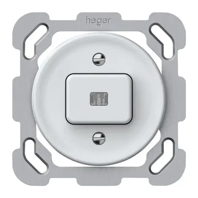 Pulsante luminoso INC origin 1×tasto luminoso 1CO 1P 0<1 10A 230V 77×77mm bianco 