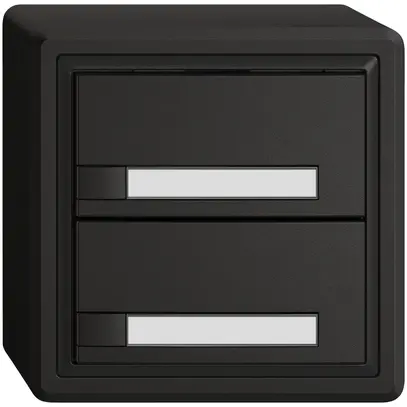 Poussoir universel AP EDIZIO.liv UNI SNAPFIX® 12…48V s.LED 2× comm.1T étiqu.no 