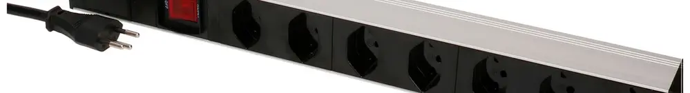 Mehrfachsteckdose PDU 19" MH maxCONNECT 7×T13 1HE Td 3×1.5mm² 1×T12 3m alu/sz 