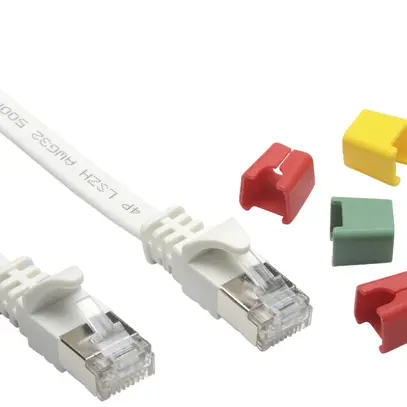 Cavo patch RJ45 Ceconet Slim, cat.6A U/FTP, piatto, codificabile, bianco, 2m 