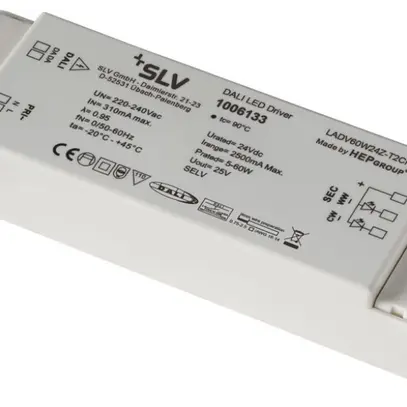 Convertisseur LED SLV LADV60W24Z-T2CH, 60W 24VDC max. 2500mA, DALI, 2 canaux TW 