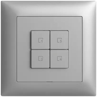 Poussoir scène ENC 4 scènes/4T Edue Wiser silver 