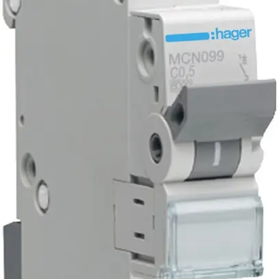 Disgiuntore Hager MCB 1P 230V tipo C 0.5A Icn 6kA 1UM 
