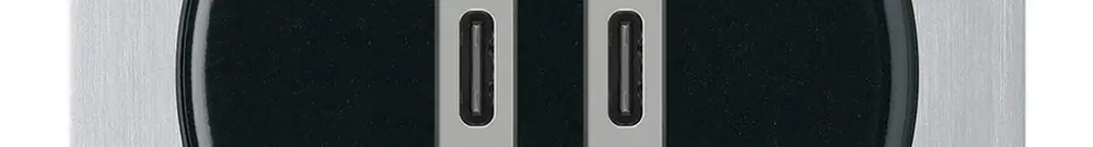 UP-USB-Ladesteckdose Hager basico C-C 20W 5V 77×77mm schwarz 