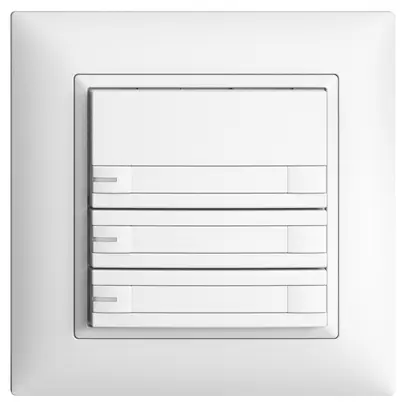 Pulsante KNX RGB INC EDUE FMI, 250mW, c.LED RGB, carta, 3×pulsanti, C.2×T., bi 