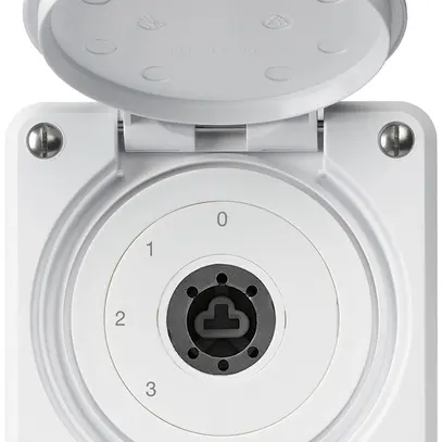 Interruttore a chiave INC robusto IP55 con copertura senza cilindro S5/1P bianco 