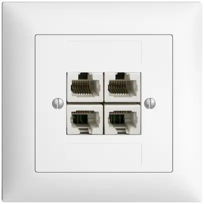 Prise ENC 4×RJ45/u 4P sép.EDIZIOdue blanc ITplus 