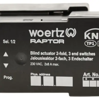 Actionneur de jalousie Woertz, 2 fois KNX L2NPE 