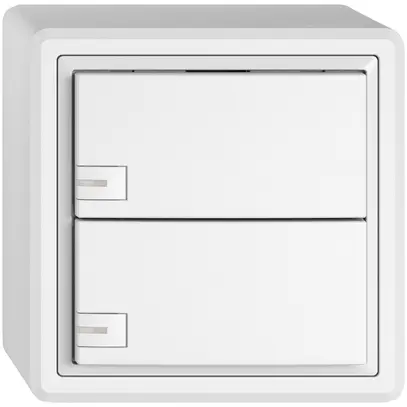 Pulsante universale AP EDIZIO.liv UNI SNAPFIX® 5…48V c.LED blu 2× com.1T bi 