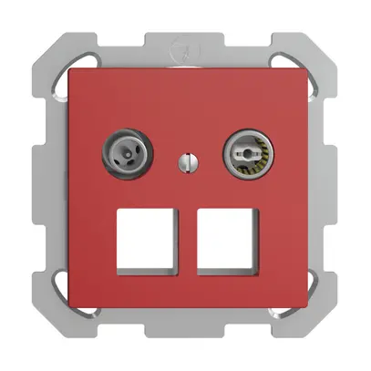 Presa multimedia 15dB INC Edue FM, presa di passaggio, p.2×RJ45 Keystone, berry 