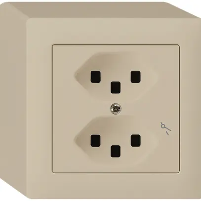 AP-Steckdose Hager kallysto 2×T23 1×S Q beige 