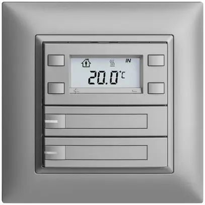 Poussoir RTH ENC KNX 2× EDIZIOdue FMI silver, avec pap.+LED RGB 
