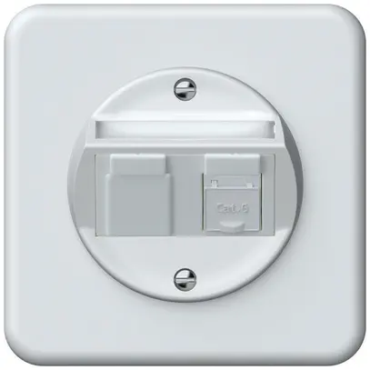 Boîte de raccordement ENC origin RJ45 8(8) cat.6 oblique 92×92mm blanc 