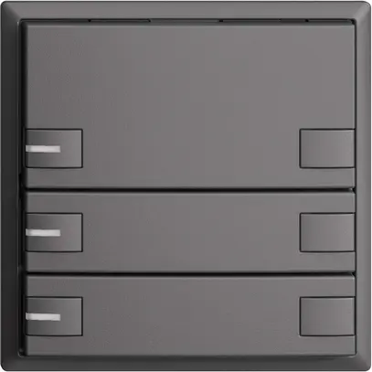 Pulsante univ. INC 3×2t EDIZIOdue grigio scuro, con LED 