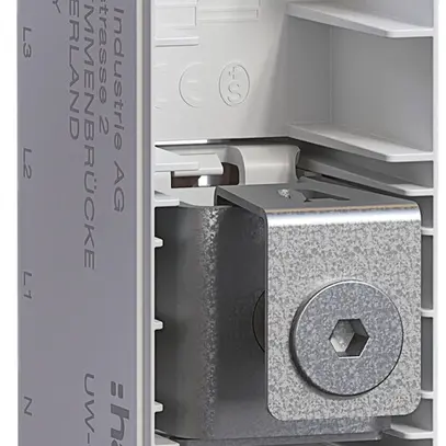 Einspeisemodul Hager uniway 250A, L1, ohne Abdeckhaube, Breite 36mm 