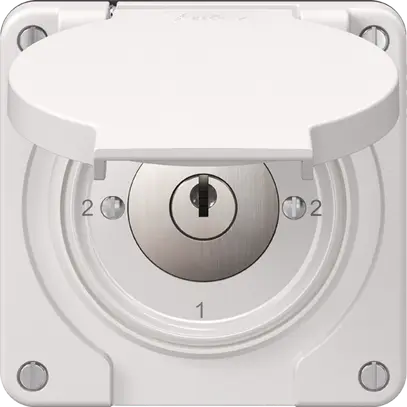 Interruttore rotativo NEVO N.CO 3/1L con serratura&2 chiavi KS 2-1-2-1 bianco 