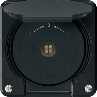 Contatto rotativo chiave quadrata INC robusto IP55 nero con coperchio inv.combi 