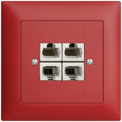 Prise ENC 4×RJ45/u 4P sép.EDIZIOdue berry ITplus 