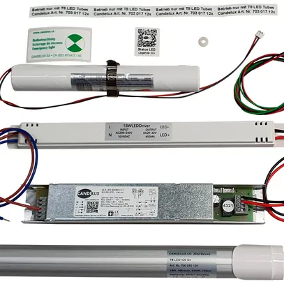 Kit conversio.elem.emerg.Candelux RFE LED G13 17W 2880lm 4000K accu/driver 1h AT 