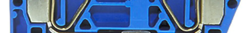 Morsetto di passaggio componibile Woertz 0.5…6mm² 50A 600V molla 2×1 DIN 35mm bl 