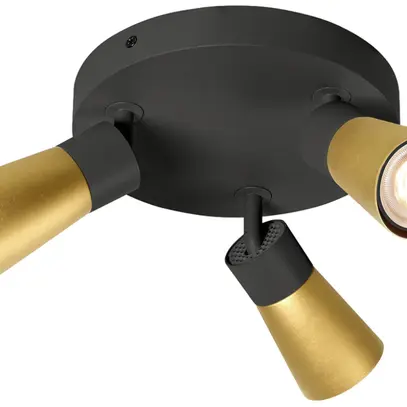 Spot SLV PURI 2.0 Cone CW GU10 3×6W REG Ø180×113mm nero/oro 