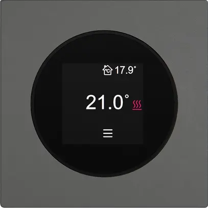 Thermostat d'ambiance EDIZIO.liv SNAPFIX® 230VAC 4…30°C 60×60mm gris foncé 