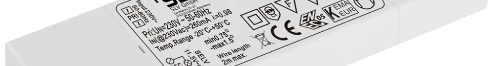 Alimentation LED SLV 3…60W 12V 260…5000mA VAR 106×33×22mm 