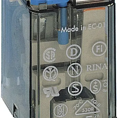 Relais à fiches miniature Finder 55 24VDC 2W AgNi+Au, bouton test/indicateur 