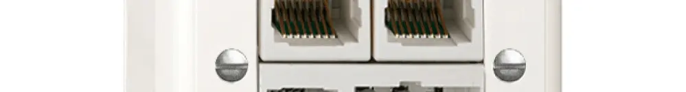 Presa AP T+T/2×RJ45/RJ11/u ADSL ITplus bianco 