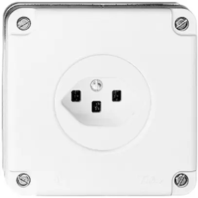 Presa INC umida T23 16A bianco, con morsetti innest. 