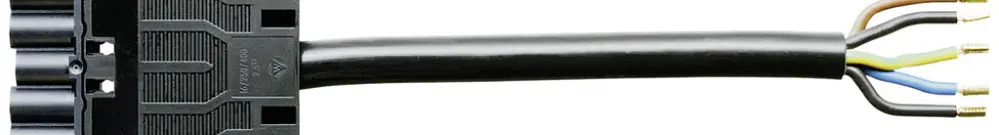 Anschlussleitung Wieland GST18i5 5×2.5mm² 400V 20A 3m schwarz Stecker, Cca 