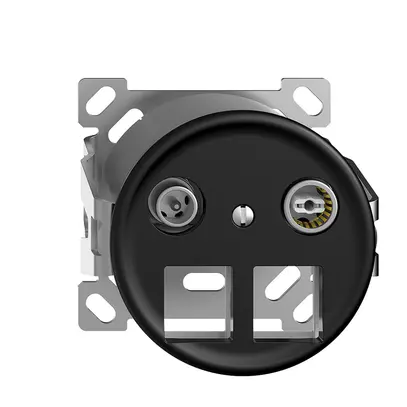 Presa multimedia 15dB AP Sdue, presa d.passaggio, p.2×RJ45 Keystone, Ø60mm, ne 