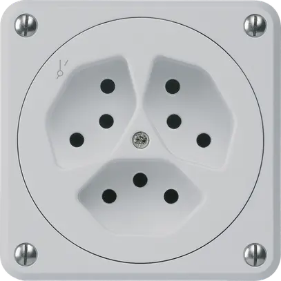 Presa INC robusto 3×tipo 13/1 grigio senza copercchio per combinazione 