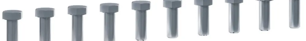 Vis tehalit M8×25mm DIN 933, en acier zingué, 10 pièces 
