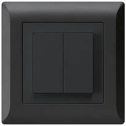 Pulsante INC kallysto.line 2×A-R/1P nero 
