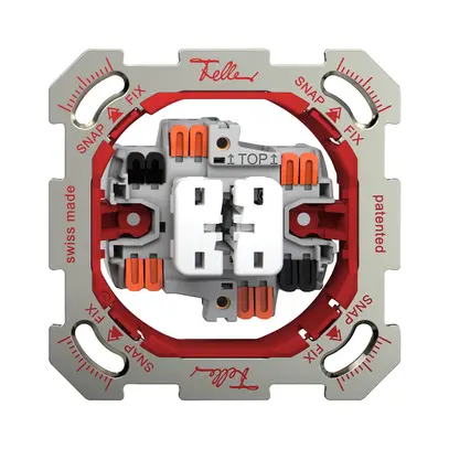 Interruttore a pulsante INC Feller SNAPFIX® 1/3+3/1L 