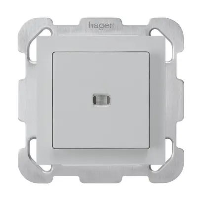 Pulsante luminoso INC kallysto A-R/2P grigio chiaro con piastra di fissaggio 