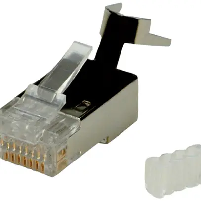 Feldstecker ROLINE Kat.6 RJ45 geschirmt Crimp Silber 10Stk 