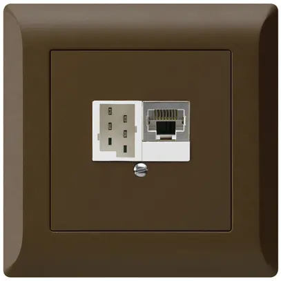 Boîte ENC kallysto.line 1×RJ45s+1×TT83 brun 