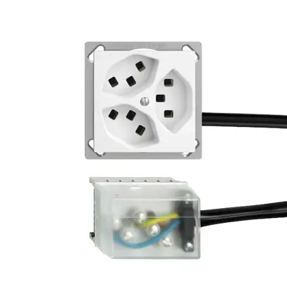 Presa INS 3×T23 16A bianco L1 EDIZIOdue per Ecobus power 