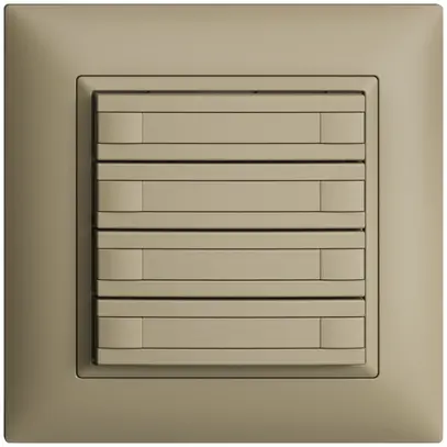 Poussoir ENC KNX 4× EDIZIOdue sand RGB sans LED avec insert papier 